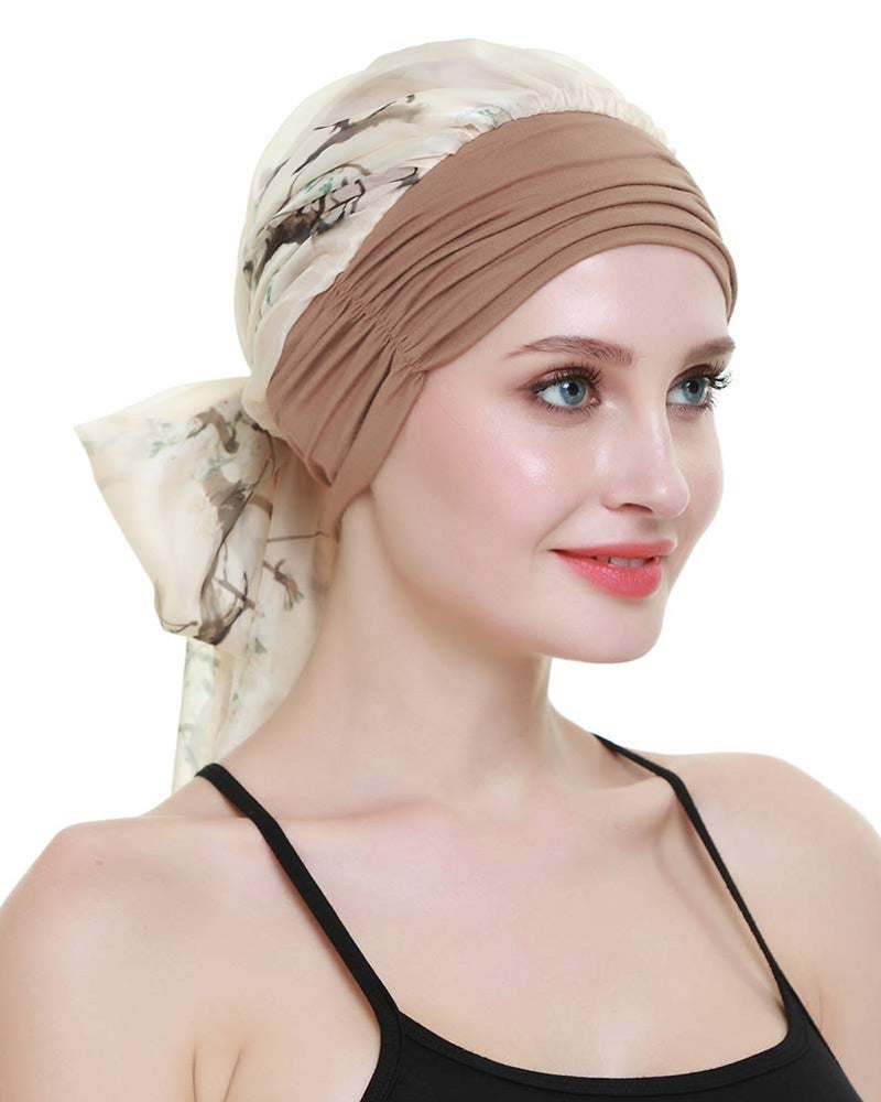 FocusCare HeadScarves for Cancer Patients Chemo Caps Headwear Cotton Bandana Chemotherapy Headcovers Morning Light - Image 2